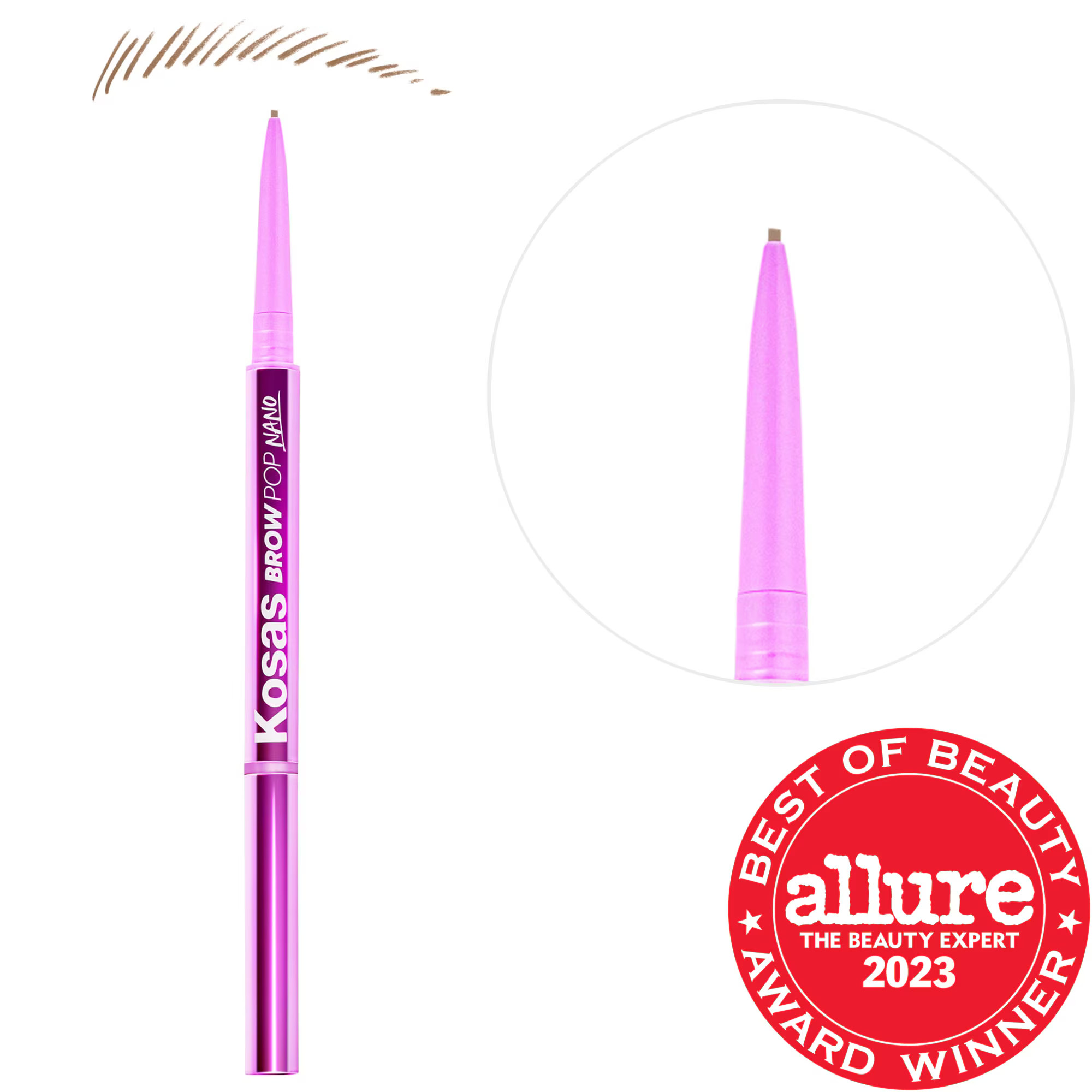 Kosas Brow Pop Nano Ultra-Fine Detailing + Feathering Eyebrow Pencil Soft Brown 0.001 oz / 0.03 g | Sephora (US)