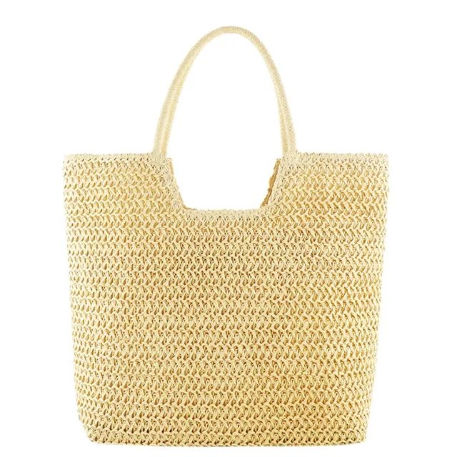 Hand-woven Women Shoulder Handbag Summer Women Straw Beach Shopping Tote Bag | Walmart (US)