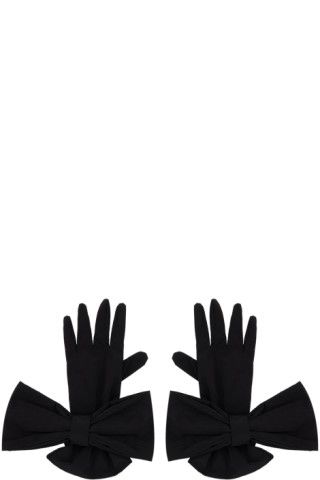 SSENSE Exclusive Black Bow Gloves | SSENSE