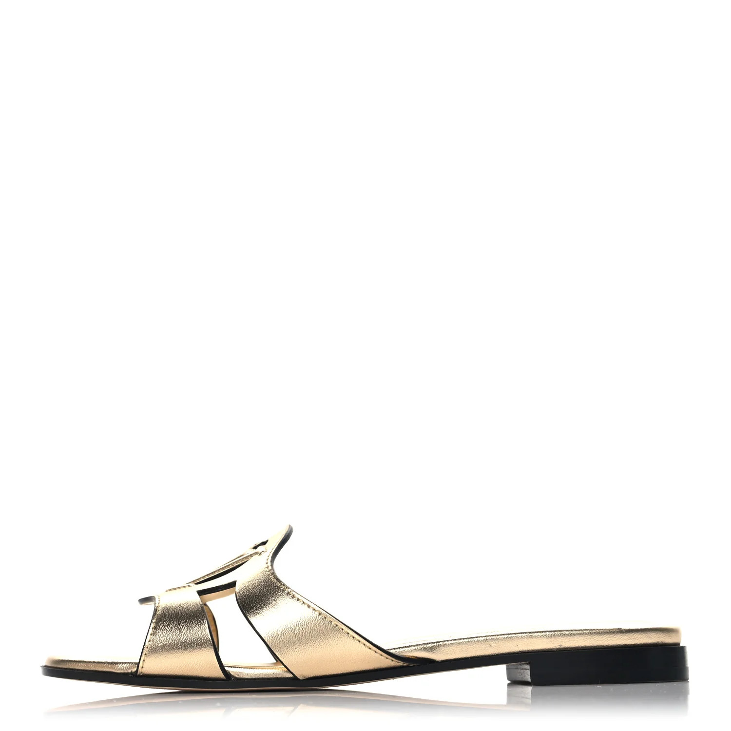 Louis Vuitton Metallic Calfskin LV Isola Flat Sandals 36 Gold | FASHIONPHILE (US)