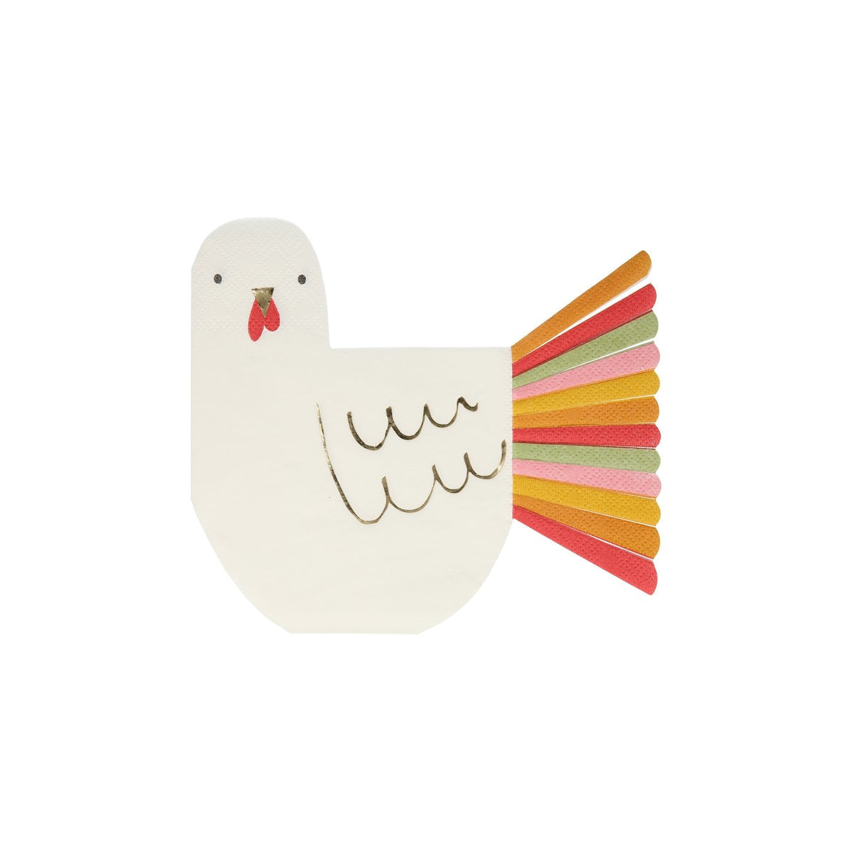 Thanksgiving Fringed Turkey Napkins (x 16) | Meri Meri