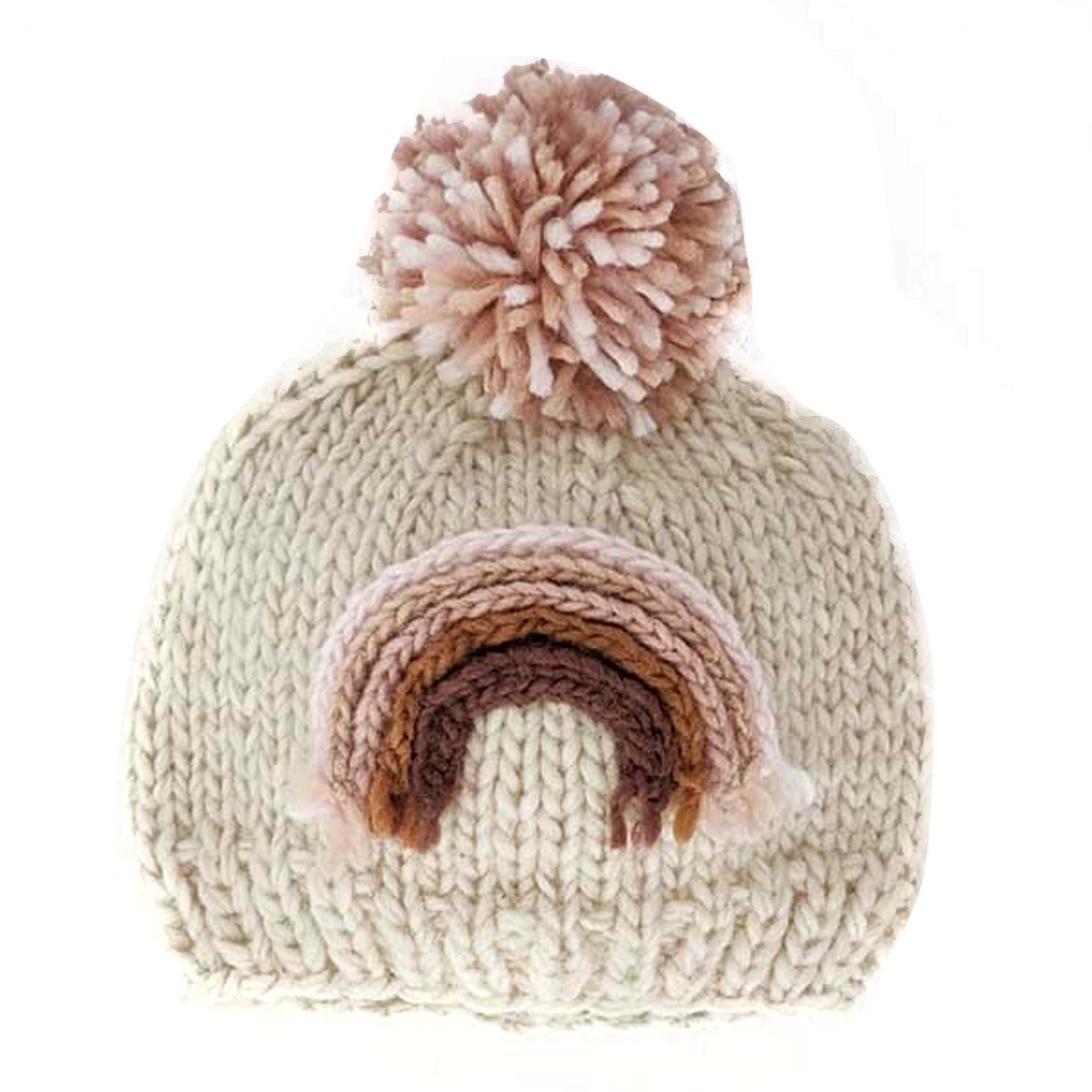 Mauve Rainbow Knit Pom Hat | SpearmintLOVE
