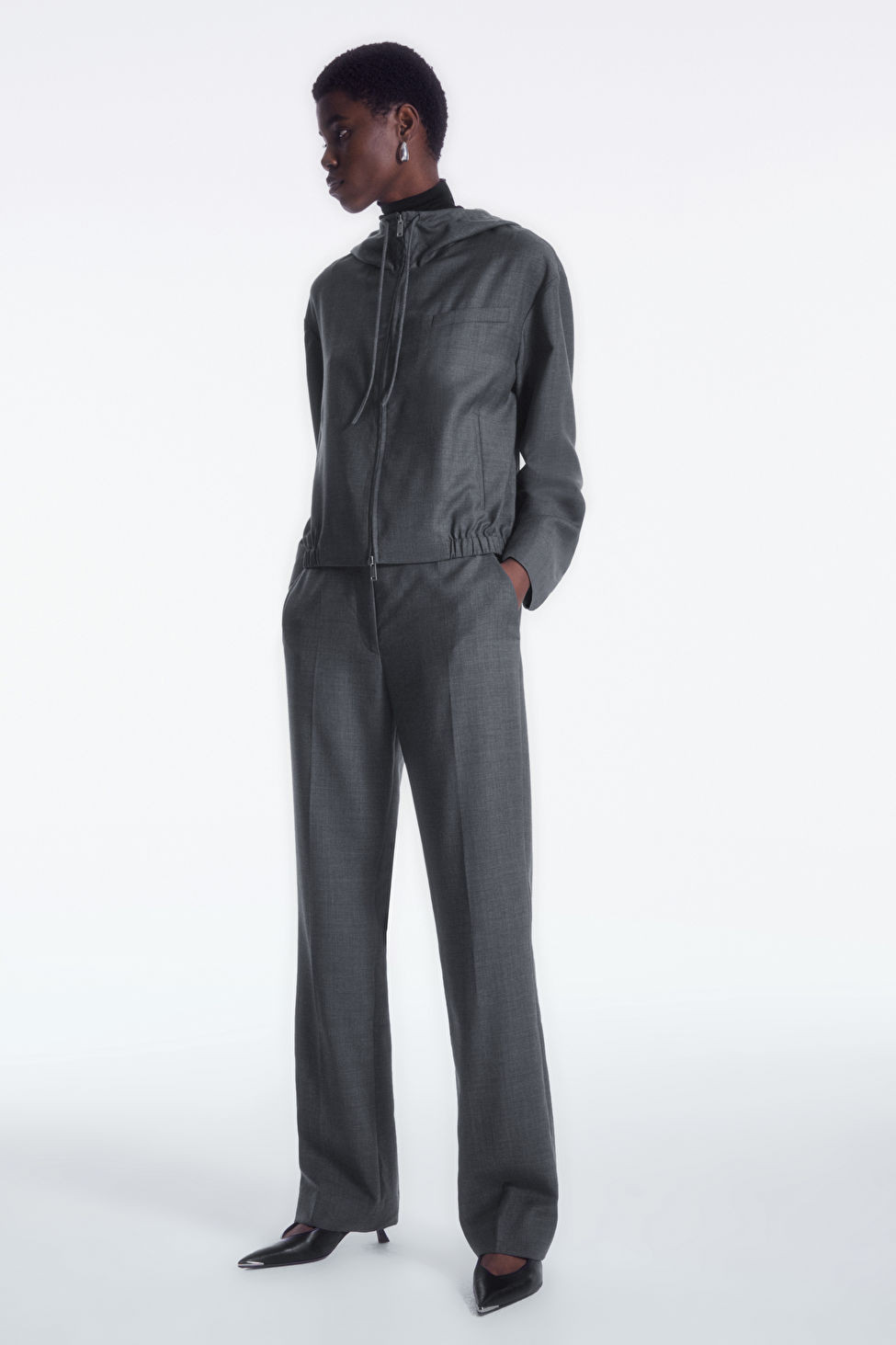 SLIM TAILORED WOOL TROUSERS - GREY - COS | COS UK