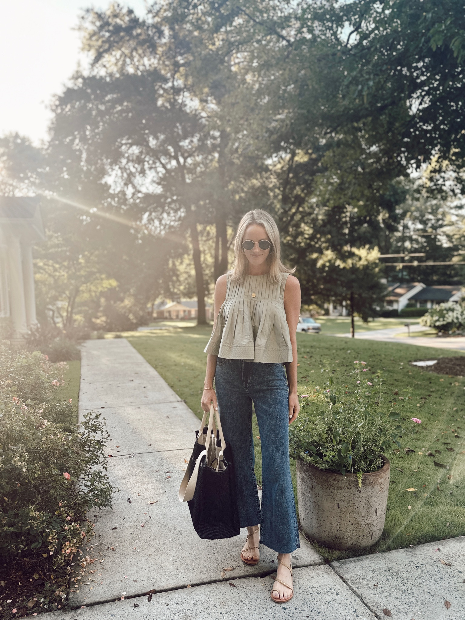 Mare Mare x Anthropologie Pleated Structured Swing Tank