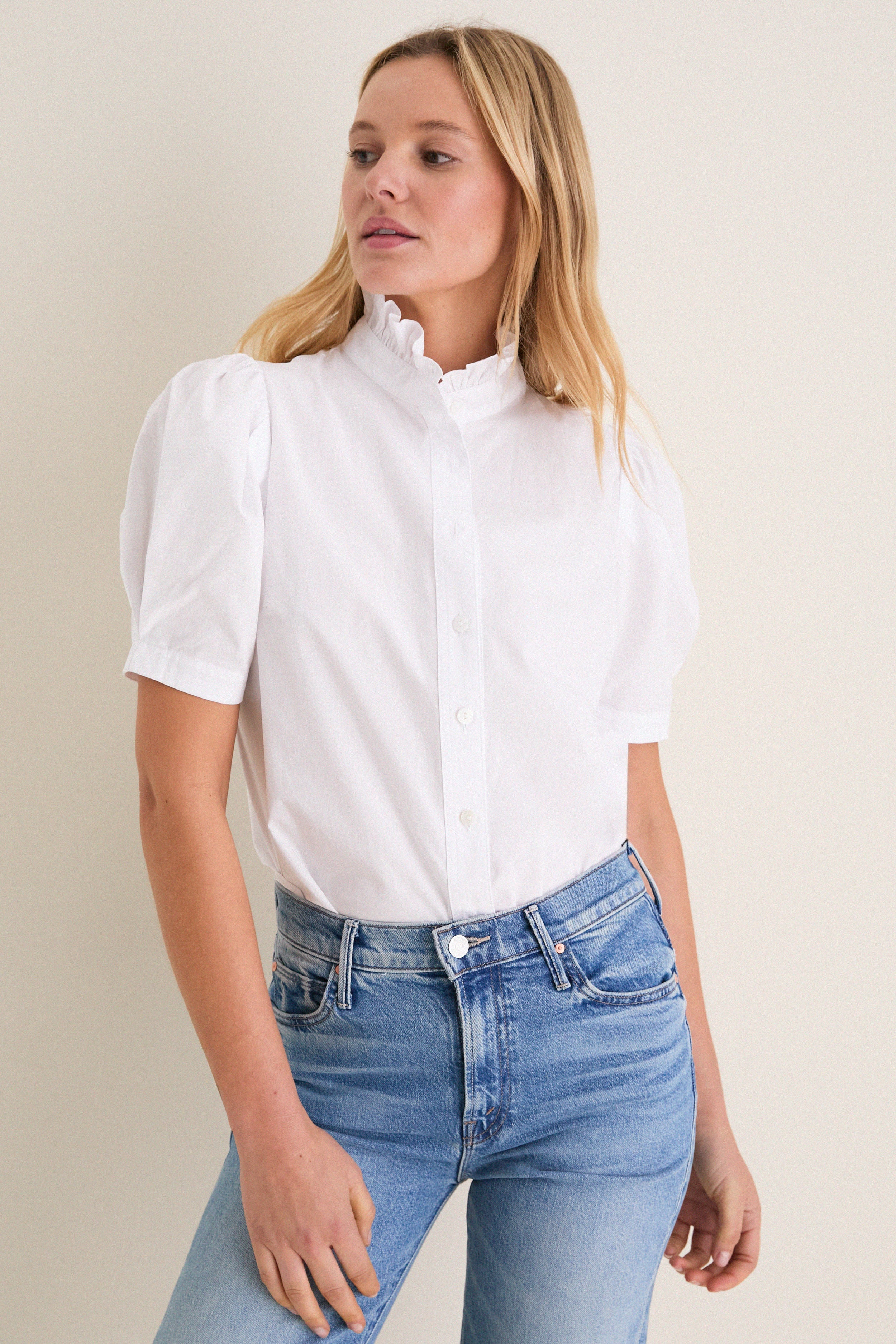White Cotton Alicia Blouse | Tuckernuck (US)