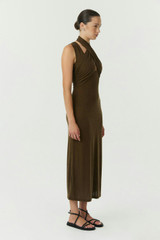 Wisteria Wrap Neck Tank Dress | Chocolate | The DOM (Australia & New Zealand)