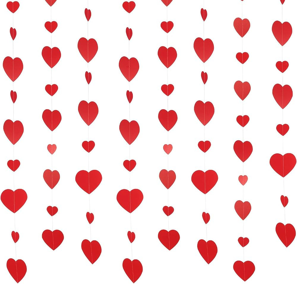 Pangda Valentine's Day Decoration Garland Photo Props Backdrop Heart Mall Window Display Party De... | Amazon (US)