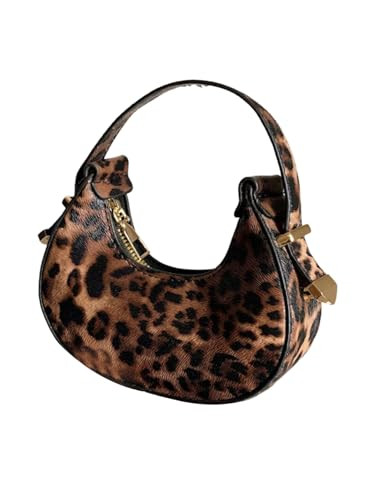 Milumia Women's Leopard Print Hobo Leather Clutch Purse Top Handle Mini Handbags | Amazon (US)