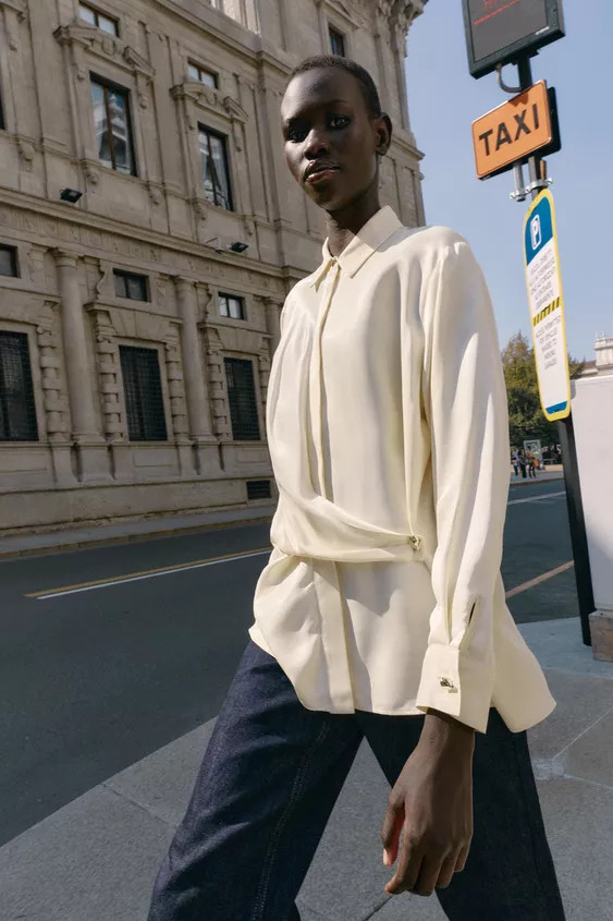 SATIN EFFECT WRAP SHIRT | Zara US