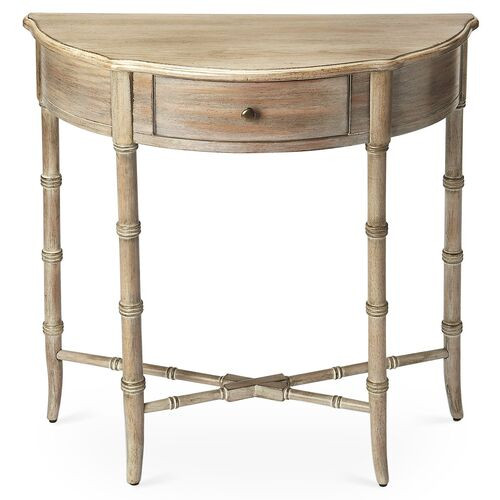 Eric Demilune Console, Driftwood | One Kings Lane