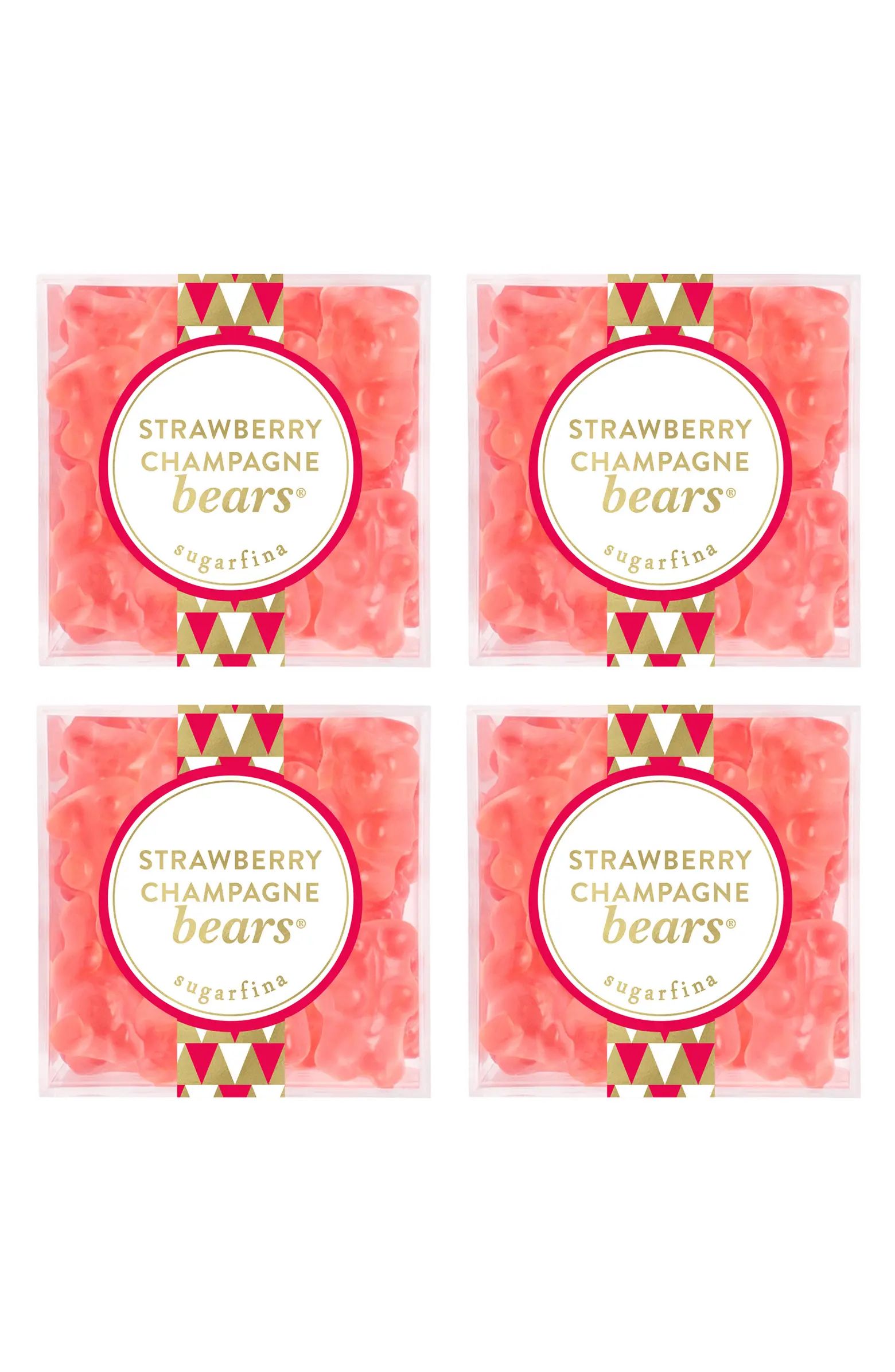 sugarfina Strawberry Champagne Bears Set of 4 Candy Cubes | Nordstrom | Nordstrom