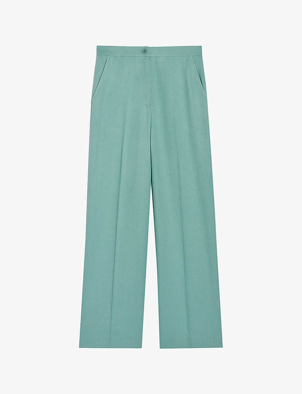 Tailored wide-leg high-rise stretch linen-blend trousers | Selfridges