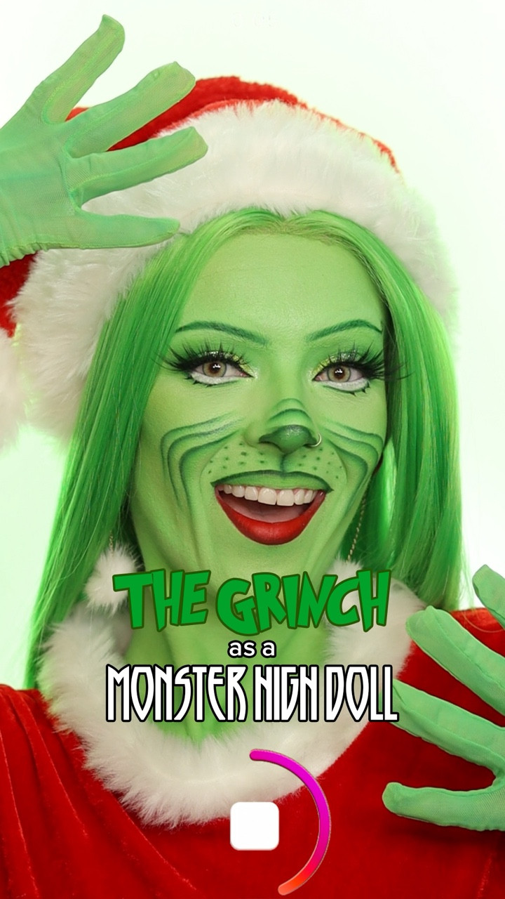 happy december ❄️❤️🎄🎅🏻 I had tons of requests to do the grinch as a @monsterhigh doll which I did last winter so I wanted to reshare for anyone who missed it 💚
here’s what I couldn’t link: 
Sunset Makeup colored foundations in white, green & yellow & green setting powder
Kimchi Chic Beauty the most concealer in solid white (code piperartistry for $$$ off)
P. Louise Cosmetics eye primer in green with envy
Makeup Revolution the grinch palette
Morphe 10g x GLSEN up palette 
Colourpop Cosmetics new money palette
NYX Professional Makeup lip liner in brick house, & liquid suede in kitten heels
Eldora False Eyelashes in B804
Pinky Paradise contact lenses in eurasia khaki

#LTKHoliday #LTKBeauty #LTKgrwm