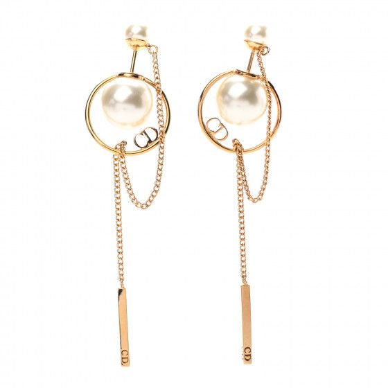 CHRISTIAN DIOR

Pearl Tribales Dangle Chain Earrings Gold | Fashionphile