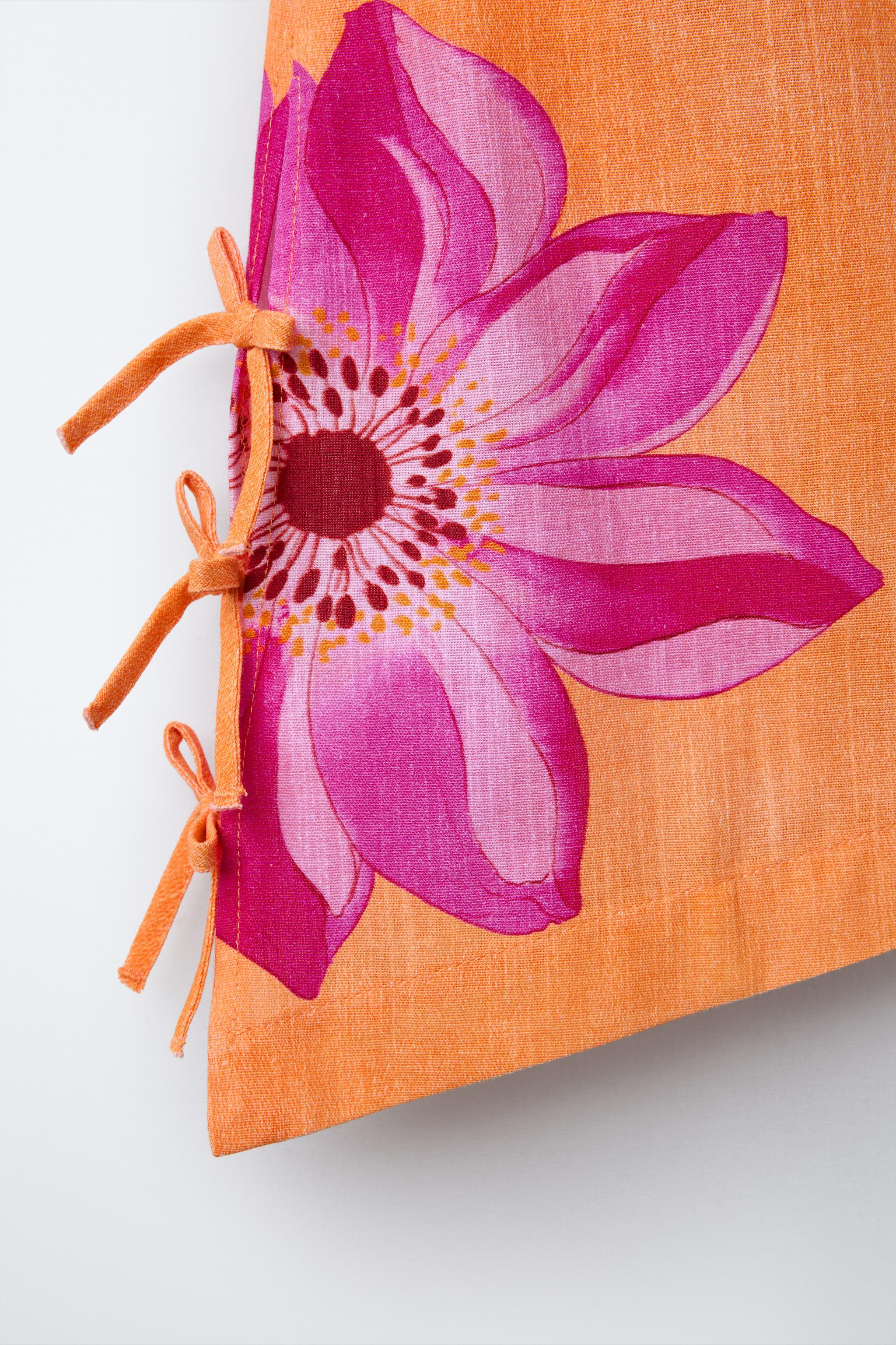 FLORAL LINEN TOP | Zara US