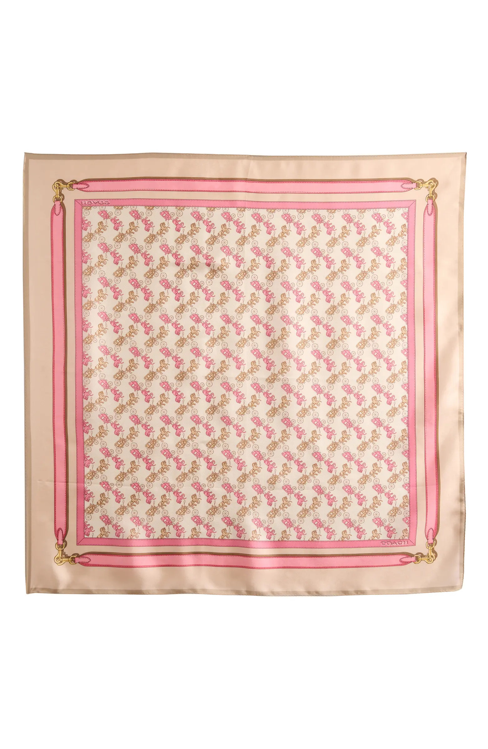 Horse & Carriage Print Silk Square Scarf | Nordstrom