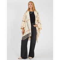 ACCESSORIZE Checked Poncho Natural | Marks & Spencer (UK)