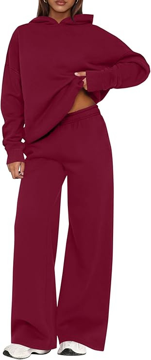 PRETTYGARDEN Womens Sweatsuits 2 Piece Set 2026 Casual Winter Long Sleeve Hoodie Loose Wide Leg S... | Amazon (US)