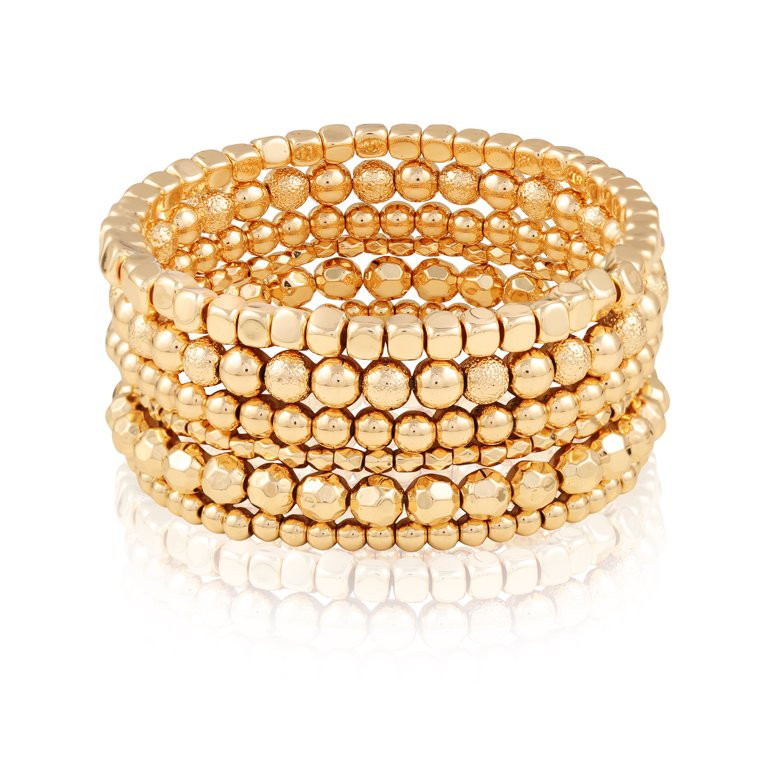 Multi Strand Stretch Stackable Bracelet Set, 6-Pieces | Walmart (US)