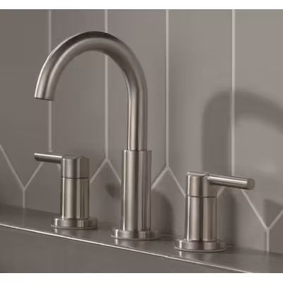 Delta Nicoli Stainless Widespread 2-handle WaterSense Mid-arc Residential Handle Bathroom Sink Fa... | Lowe's