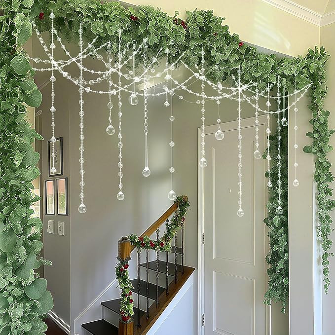 Soulchen 24 Pcs 20 Inch Christmas Icicle Ornament Set Clear Acrylic Extra Large Hanging Crystal X... | Amazon (US)