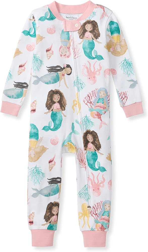 Burt's Bees Baby baby-girls Sleepers, 100% Organic Cotton, One-piece Zip Up Footless Jumpsuit, Sn... | Amazon (US)