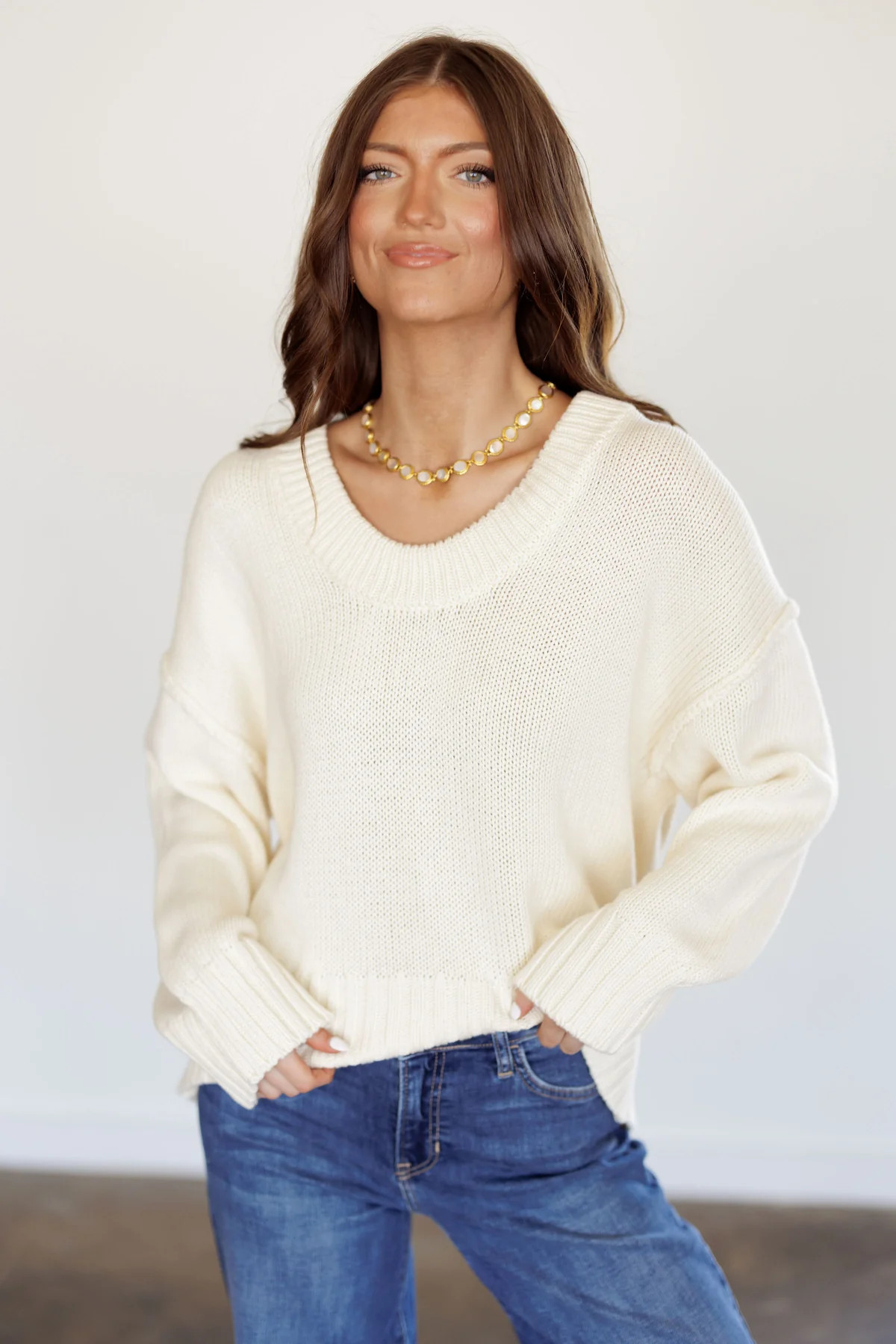 Chill Factor Sweater - Cream | Landry Kate