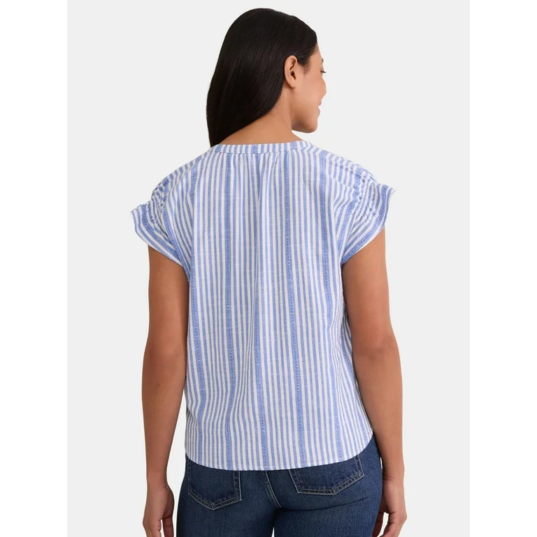 Time & Tru Women's Ruffle Collar Tank, Sizes XS-XXXL | Walmart (US)