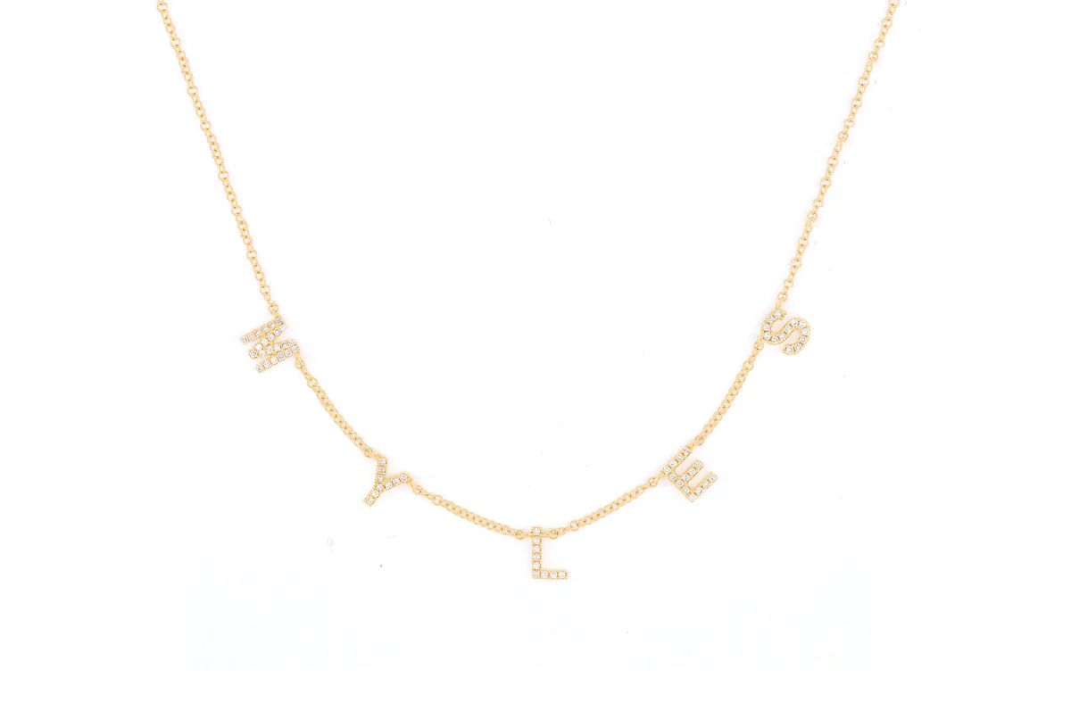Diamond Multi Initial Necklace | EF Collection