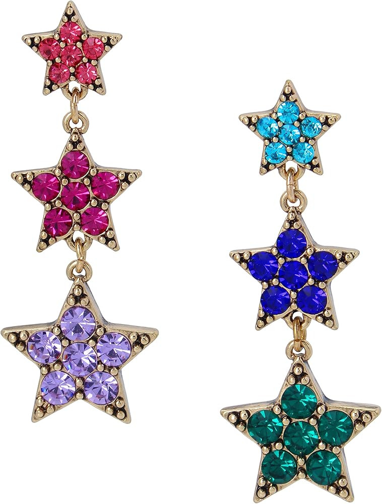 Betsey Johnson Star Linear Non-Matching Earrings | Amazon (US)