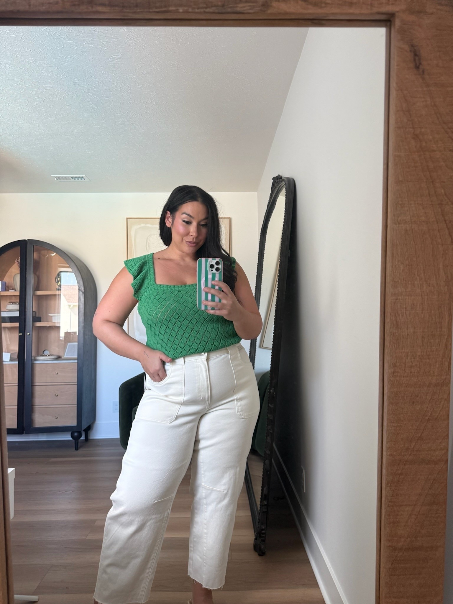 Midsize casual chic outfit! Loving this green top! 
-
-

midsize fashion, midsize summer style, midsize summer fashion, Walmart , summer outfits, midsize summer outfits, vacation outfits, casual chic, summer style, summer dresses, affordable fashion

#LTKootd #LTKMidsize