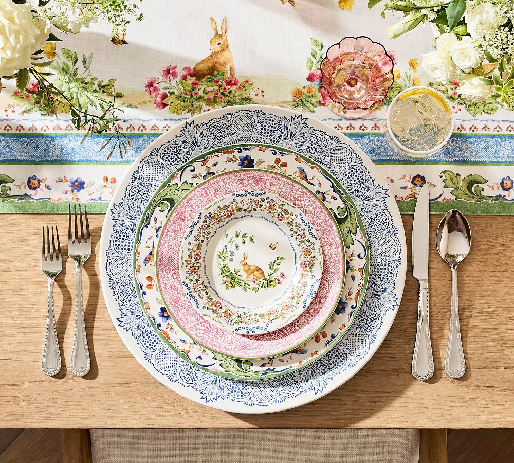 Botanical Bunny Stoneware Appetizer Plates - Set of 4 | Pottery Barn (US)
