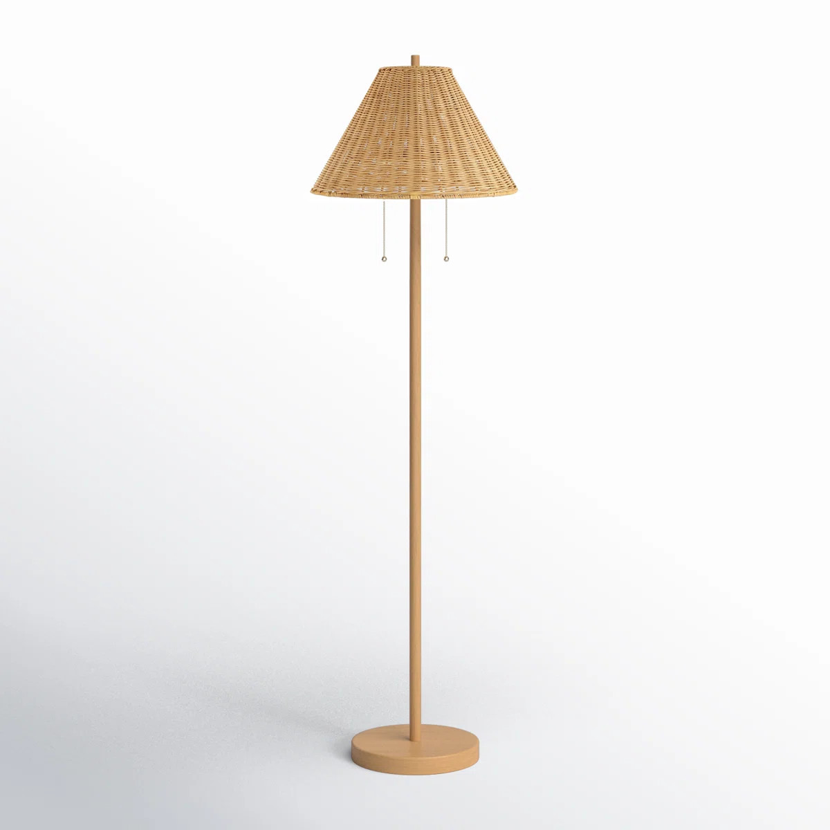 Igby 61'' Brown Wood Traditional Floor Lamp | Wayfair North America