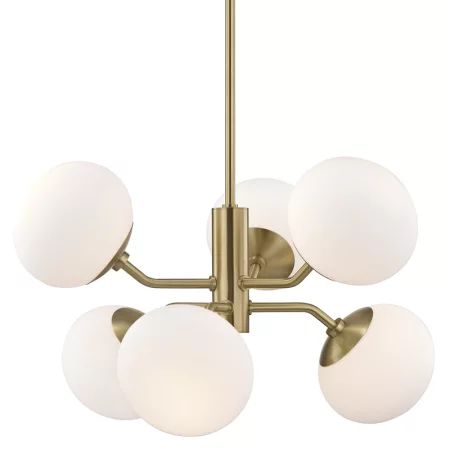 Mitzi Estee 6 Light 28" Wide Globe Chandelier with Opal Etched ShadesModel: H134806-AGB | Build.com, Inc.