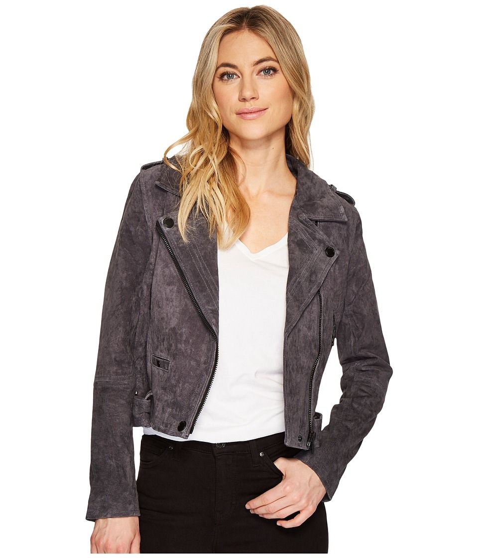 Blank NYC - Grey Suede Moto Jacket in Star Gazer (Star Gazer) Women's Coat | Zappos
