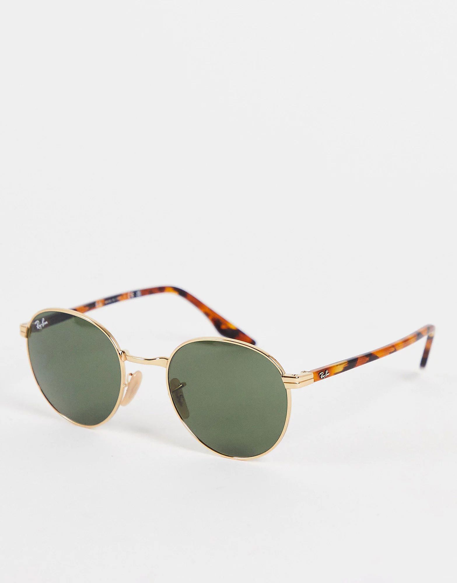 Ray-Ban Round Sunglasses In Gold Green | ASOS (Global)