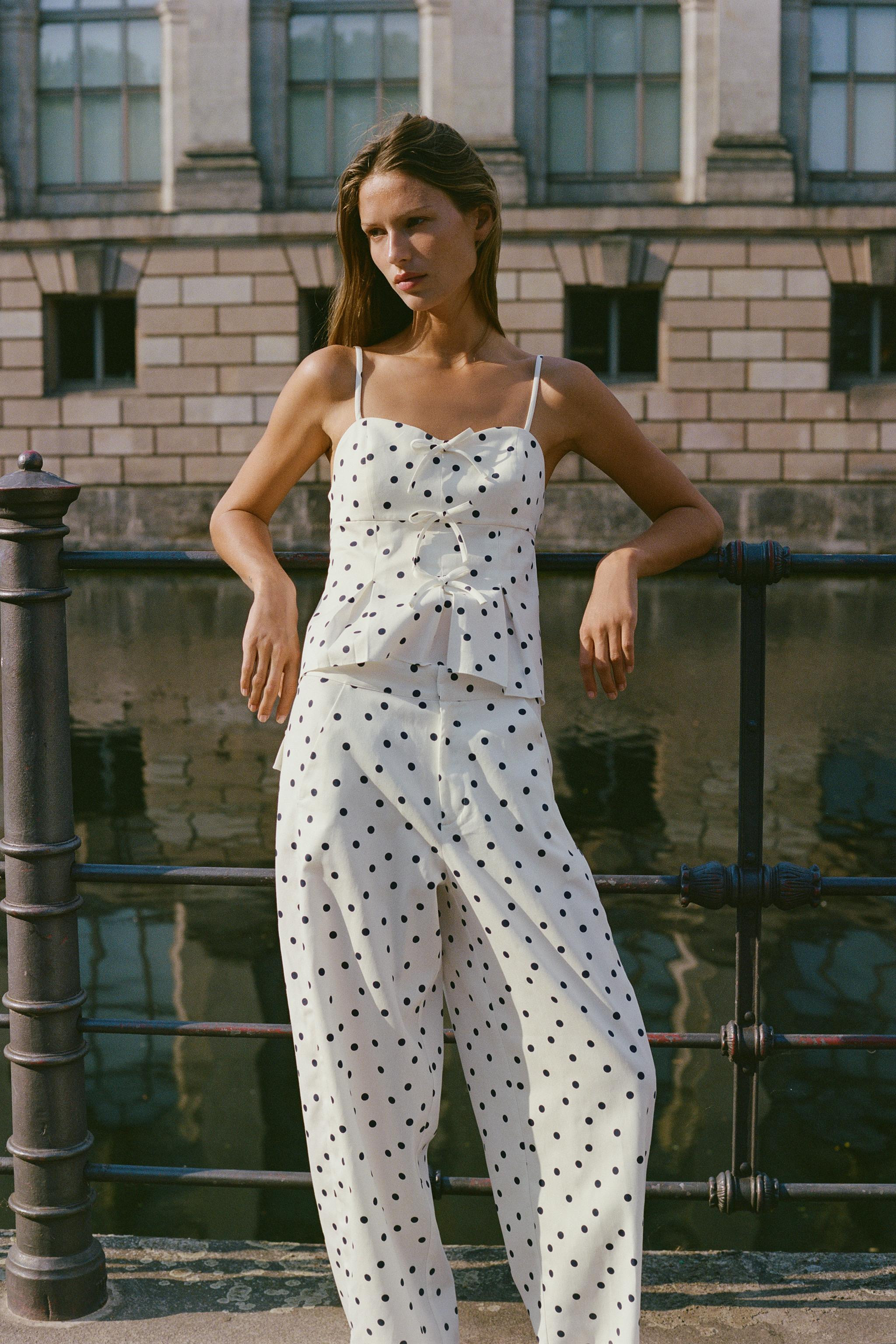 POLKA DOT PEPLUM TOP | Zara US