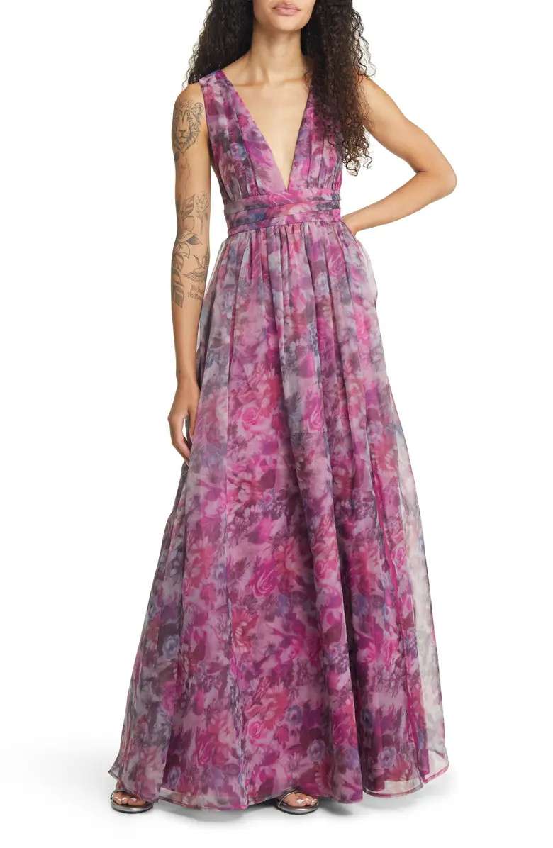 Lulus Garden Romance Floral Organza Gown | Nordstrom | Nordstrom