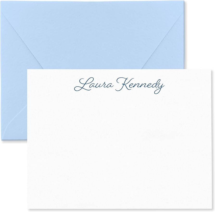Personalized Stationery Note Cards and Envelopes Set for Women Customized with Name in Script Fon... | Amazon (US)