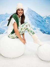 High-Waisted Printed Waffle Pajama Leggings for Women | Old Navy (US)