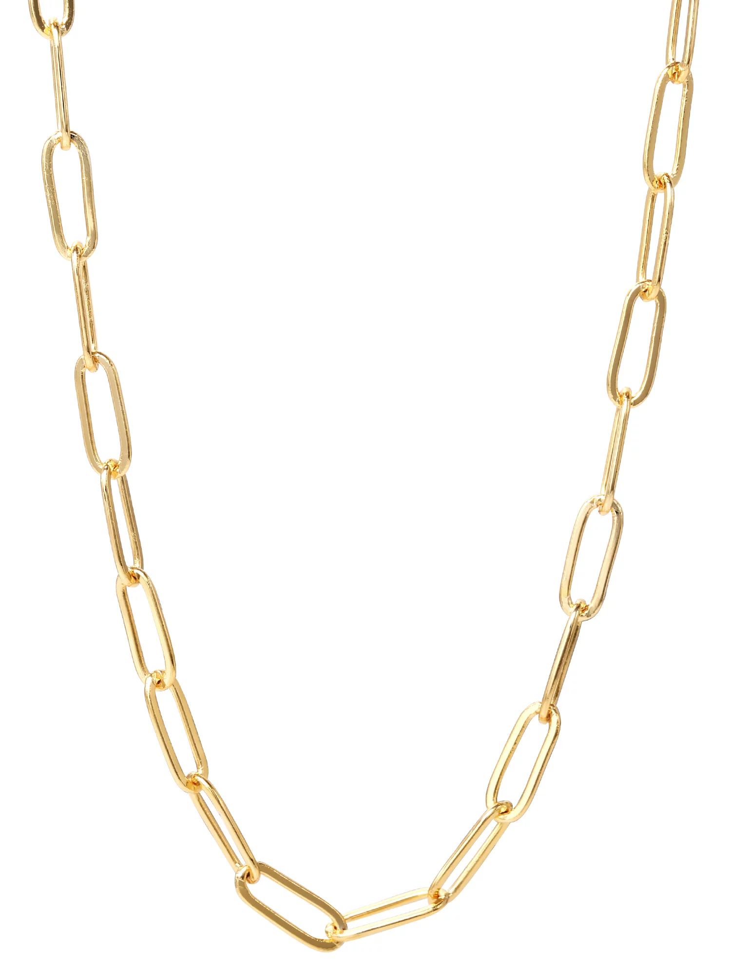 Believe by Brilliance 14kt Gold Flash Plated Paperclip Chain Necklace, 18" + 2" - Walmart.com | Walmart (US)