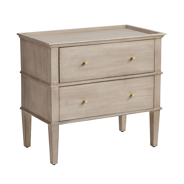 Grace 2 Drawer Nightstand with Antique Gold Knobs & Tapered Legs | Ballard Designs, Inc.