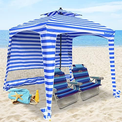 EasyGo Beach Cabana Canopy Shelter - Shade Tent – UPF 50+ UV Protection – 2 Layer Wind Vent Umbrella | Amazon (US)