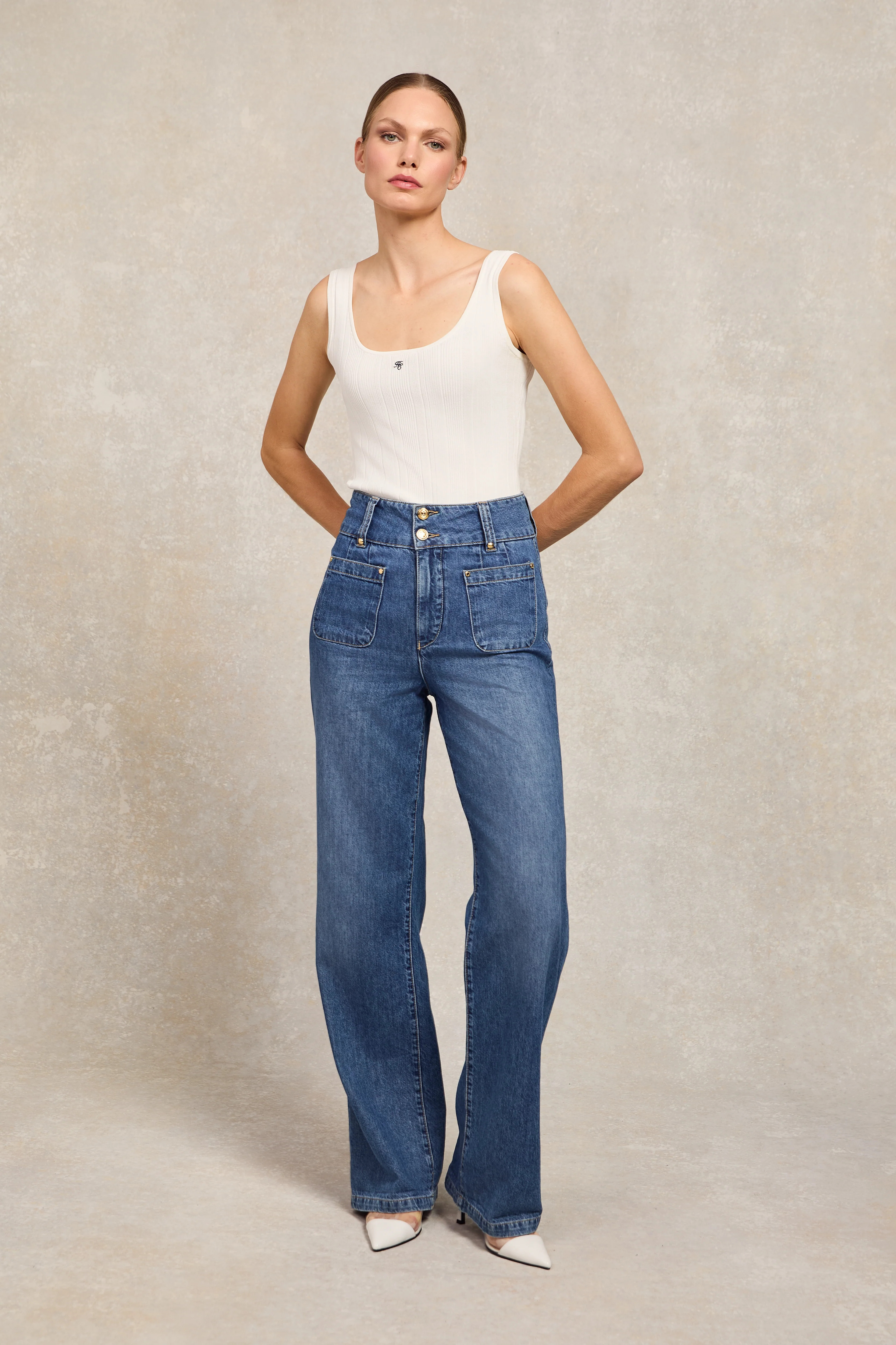 Tiffany Wide Leg Jean (Denim) | Holland Cooper