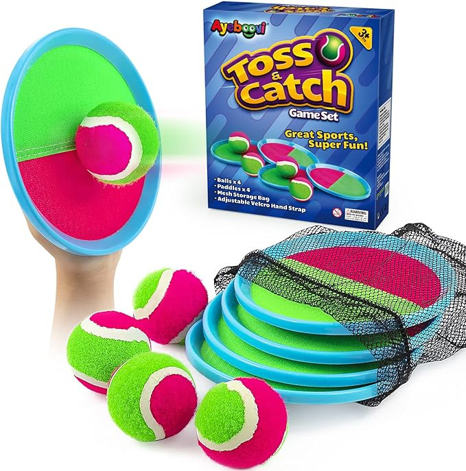 Ayeboovi Toss and Catch Ball Set Boys Toys Outdoor Toys Yard Games Outside Games Beach Toys for K... | Amazon (US)