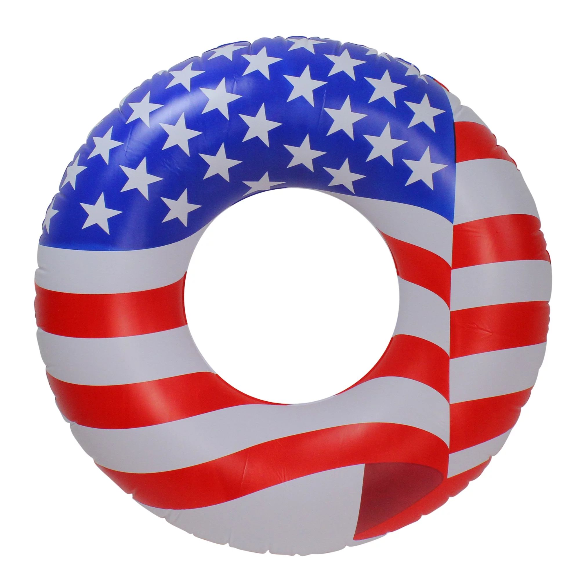 Swimline 36" Round Patriotic Americana Stars Inflatable 1-Person Swimming Pool Inner Tube - Red/B... | Walmart (US)