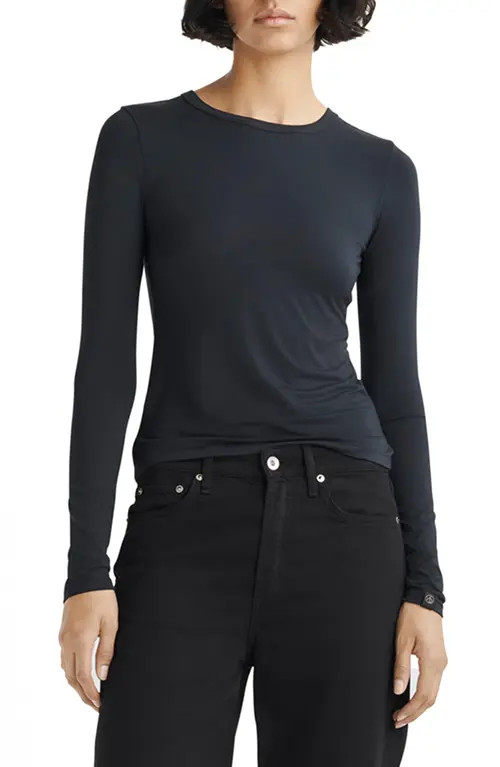rag & bone Luca Long Sleeve Jersey T-Shirt in Black at Nordstrom, Size Large | Nordstrom
