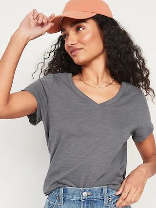 EveryWear Slub-Knit V-Neck T-Shirt for Women | Old Navy (US)