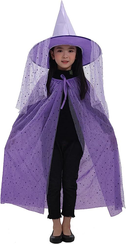 Purple Witch Costume Hat + Cape  | Amazon (US)