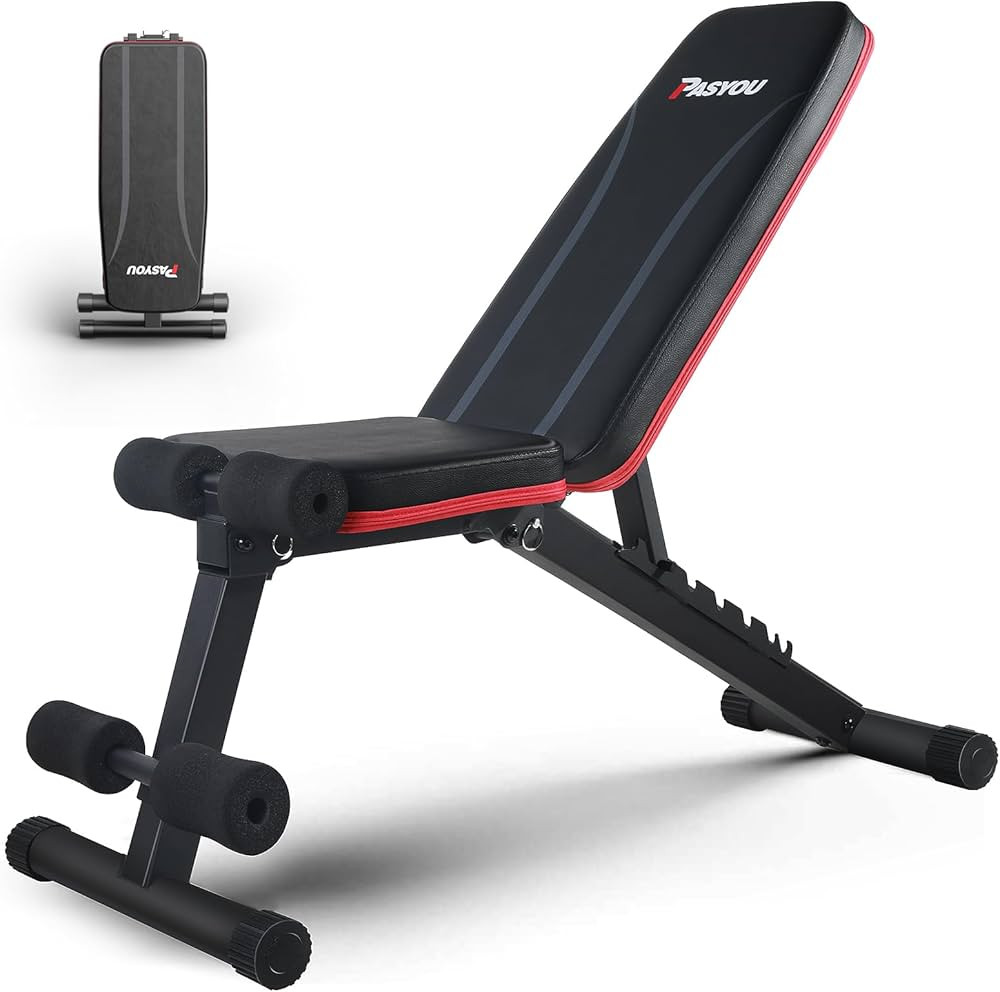 PASYOU Adjustable Weight Bench for Home Gym, Foldable Workout Bench with Incline & Decline Positi... | Amazon (US)
